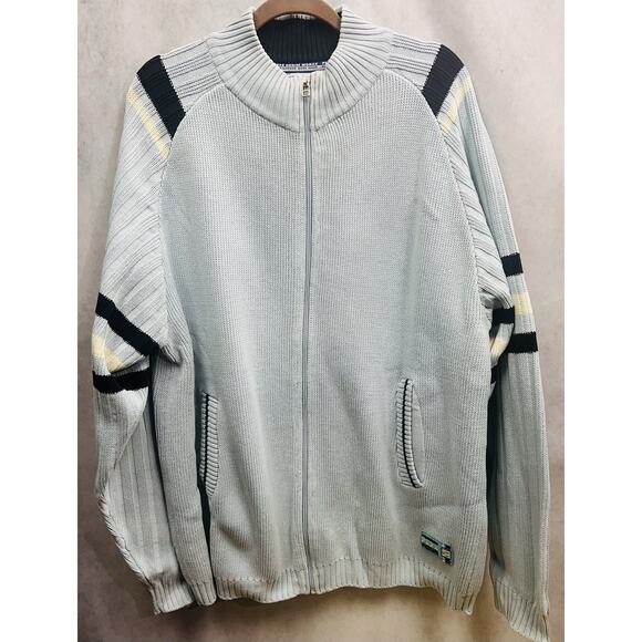 Pepe Jeans London Vintage Cardigan Men Sweater Logo Spell Out Size XL Blue - Picture 2 of 14